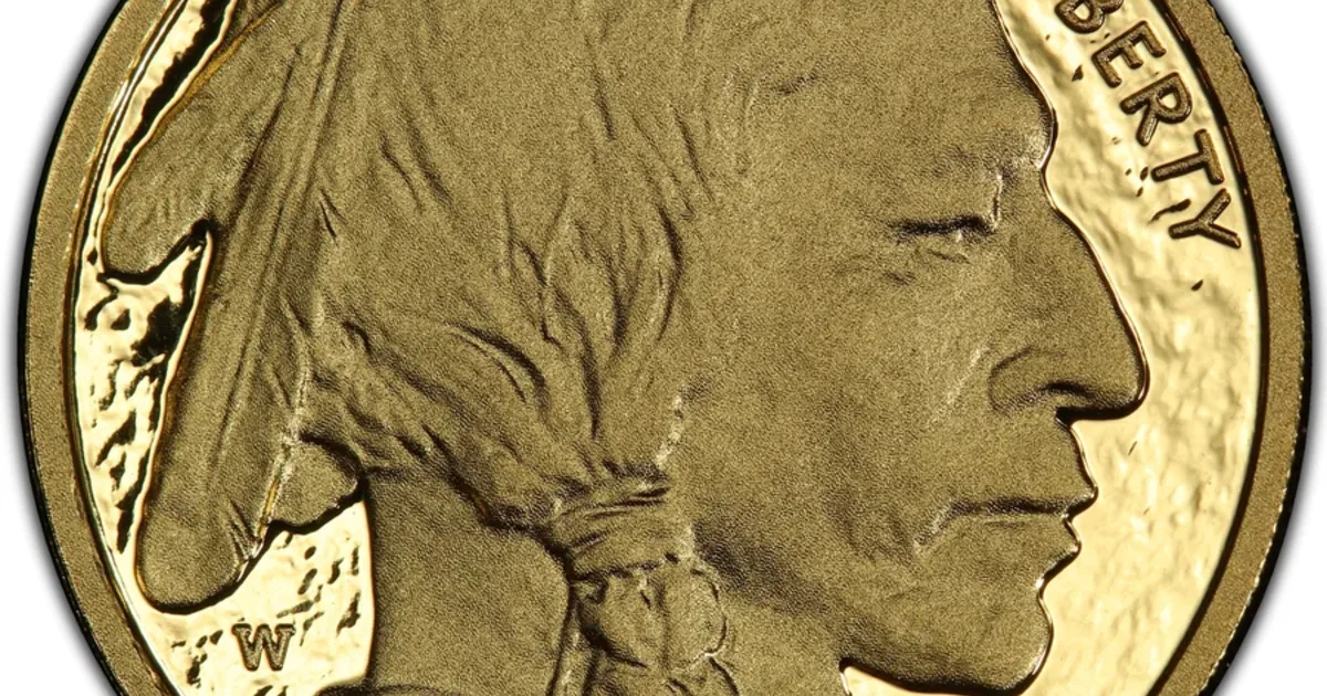 American Gold Buffalo coin, U.S. Mint public-domain photograph